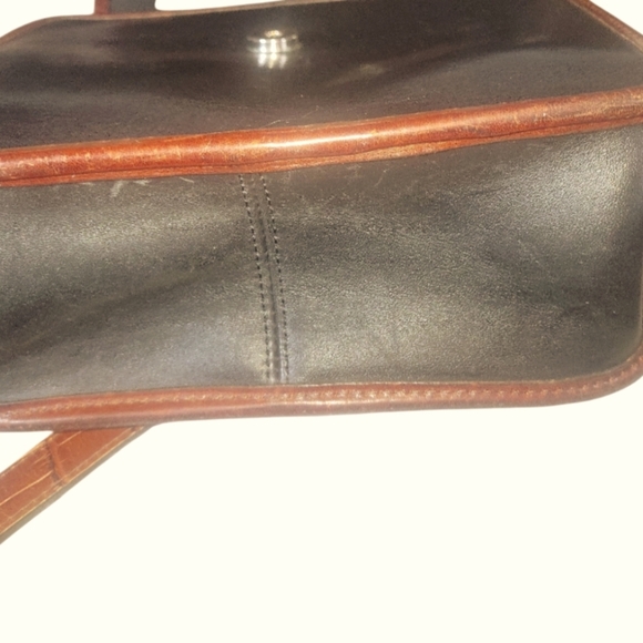 Brighton Vintage Gillian Collection Brown/ Black Leather Organizer Crossbody Bag - Picture 7 of 10